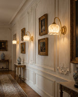 Mia Alabaster Curated Alabaster Wall Sconce – illuminated warm ambiance setting