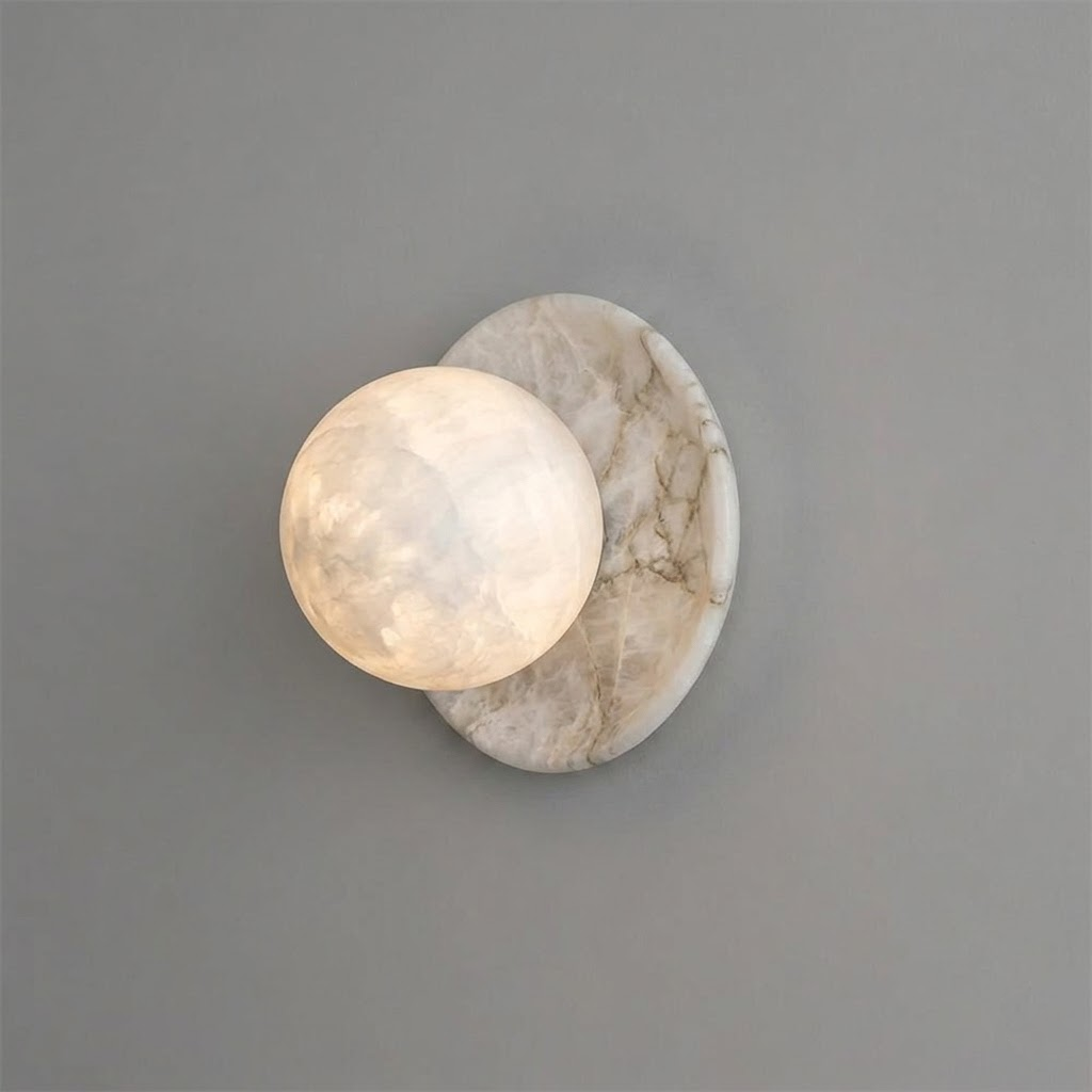Mia Ball Alabaster Curated Alabaster Wall Sconce – Dia 20cm  ∅ 7.9 finish configuration