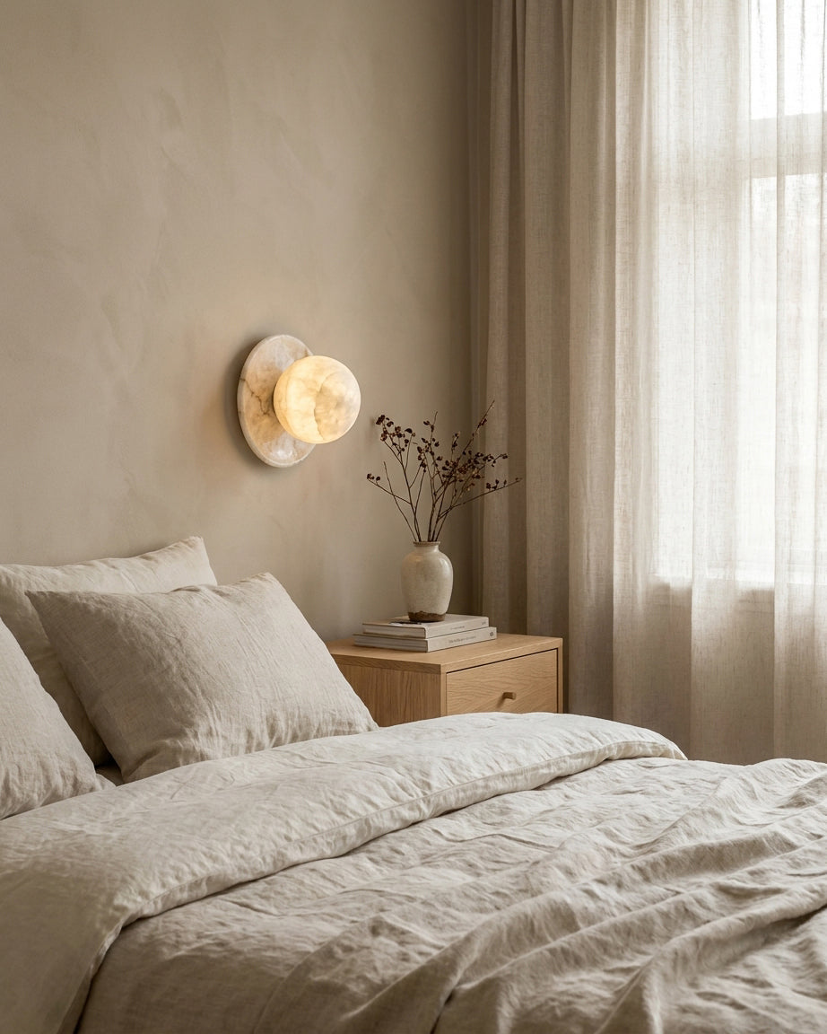 Mia Ball Alabaster Curated Alabaster Wall Sconce – architectural ceiling profile