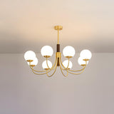 Midas Touch Walnut Sphere Chandelier – Ambient Illumination in Luxury Interior Setting View 13