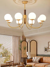 Midas Touch Walnut Sphere Chandelier – Ambient Illumination in Luxury Interior Setting View 15