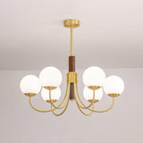 Midas Touch Walnut Sphere Chandelier – Ambient Illumination in Luxury Interior Setting View 17
