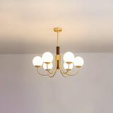 Midas Touch Walnut Sphere Chandelier – Ambient Illumination in Luxury Interior Setting View 12
