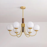 Midas Touch Walnut Sphere Chandelier – Ambient Illumination in Luxury Interior Setting View 9