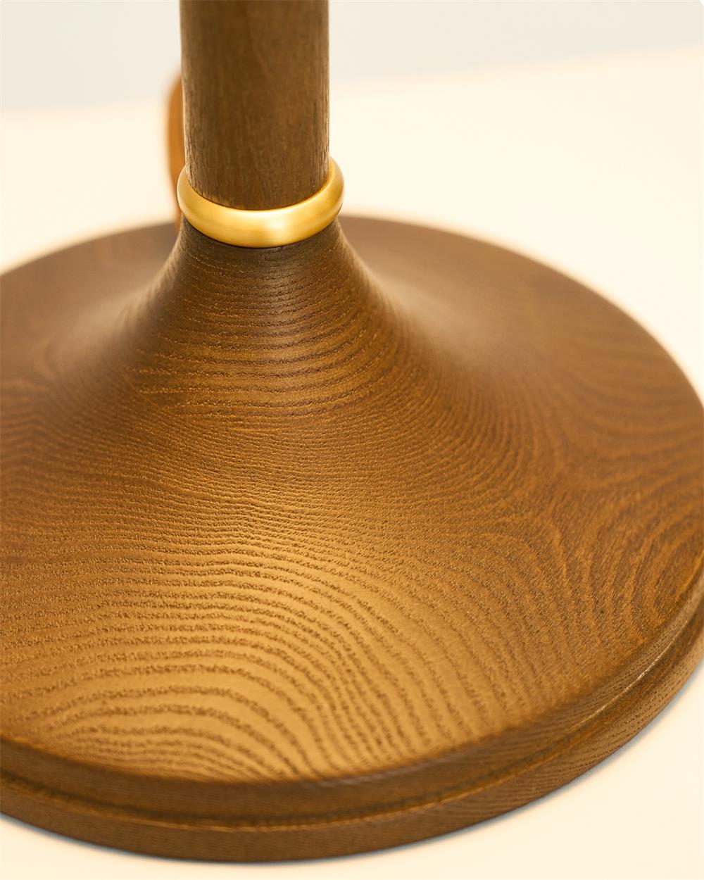 Mido Curated Mouth-Blown Frosted Glass Table Lam – structural canopy joint detail