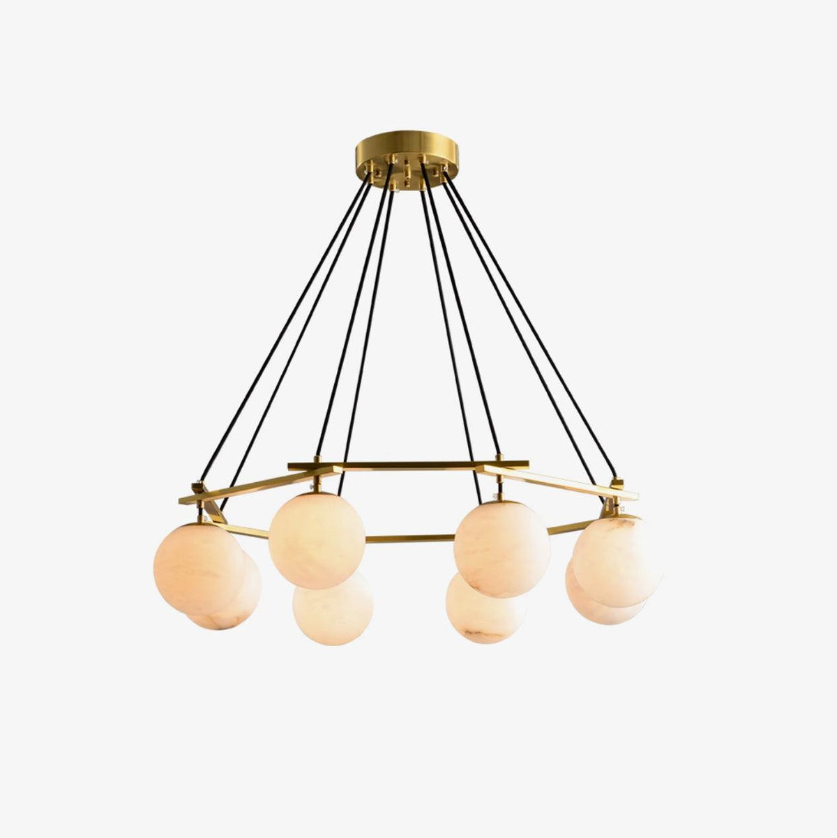 Miira Alabaster Curated Alabaster Chandelier – macro detail view
