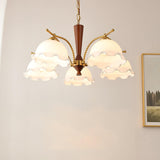 Milky Flower Curated Mouth-Blown Frosted Glass C warm illuminated room view