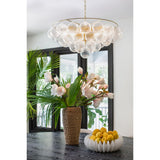 Mimi Curated Mouth-Blown Frosted Glass Chandelie – full fixture elevation view