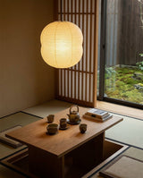 Mini Washi Paper Curated Washi Paper Pendant Lig – illuminated warm ambiance setting
