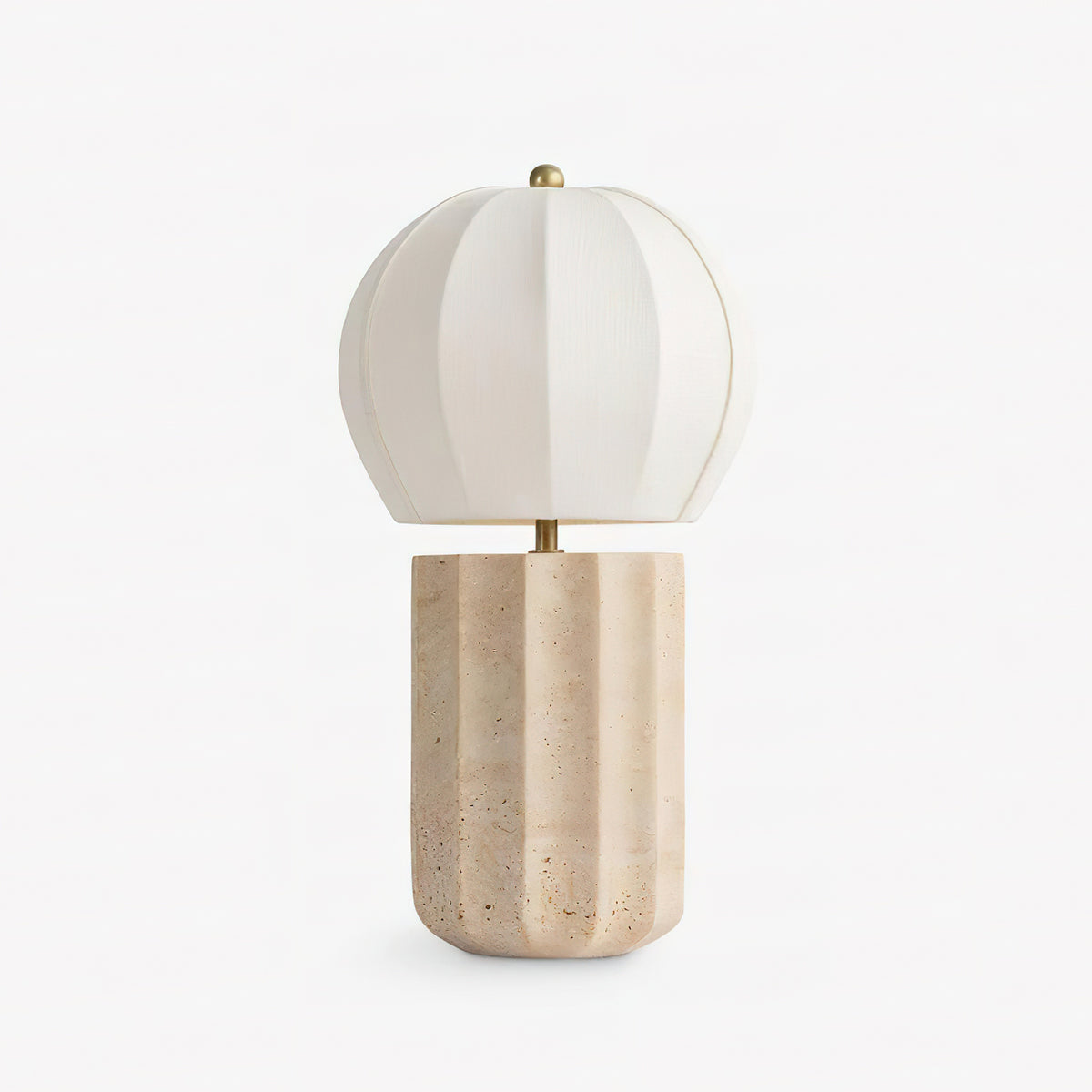 Mirelle Curated Yellow Travertine Table Lamp – dimensional scale reference