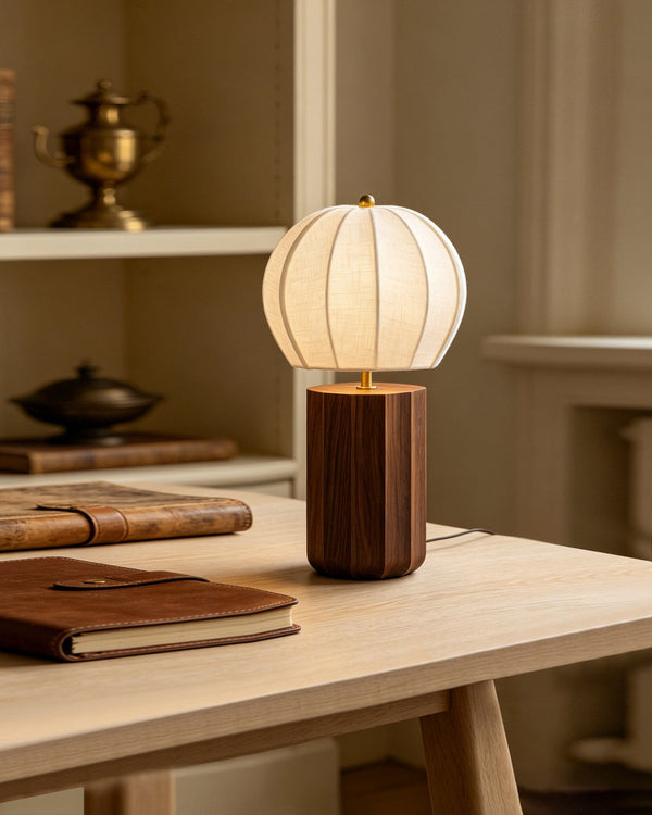 Mirelle Curated Yellow Travertine Table Lamp