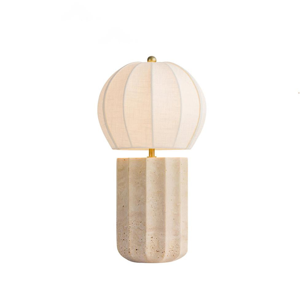 Mirelle Curated Yellow Travertine Table Lamp – W 22cm x H 40cm  W 8.6 x H 15.7 finish configuration #1