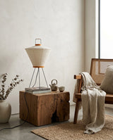 Mireto Paper Curated Washi Paper Table Lamp – full fixture elevation view