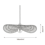 Mireva Curated Iron & Glass Pendant Light – dimensional scale reference