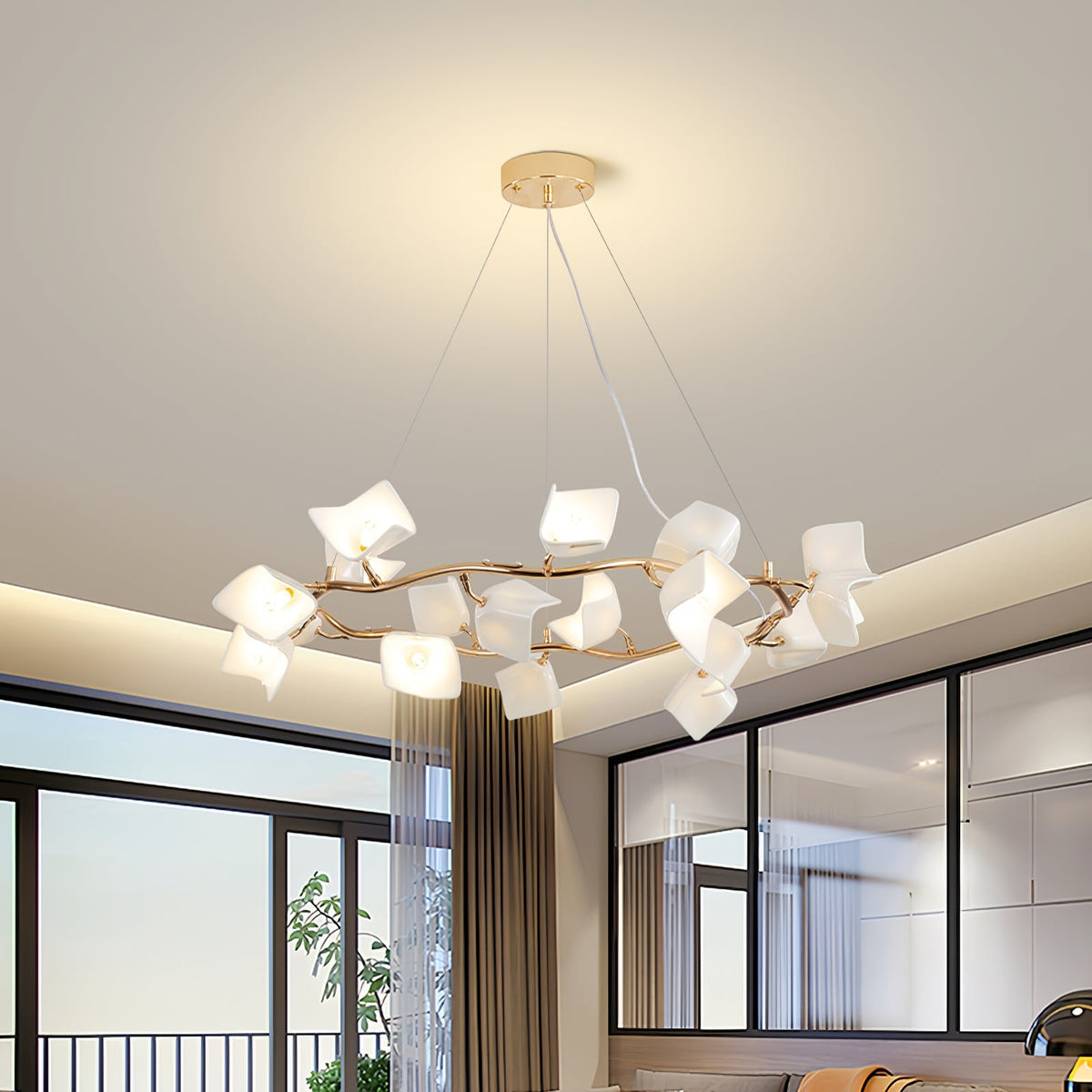 Mistral Flora Chandelier – Ambient Illumination in Luxury Interior Setting View 4