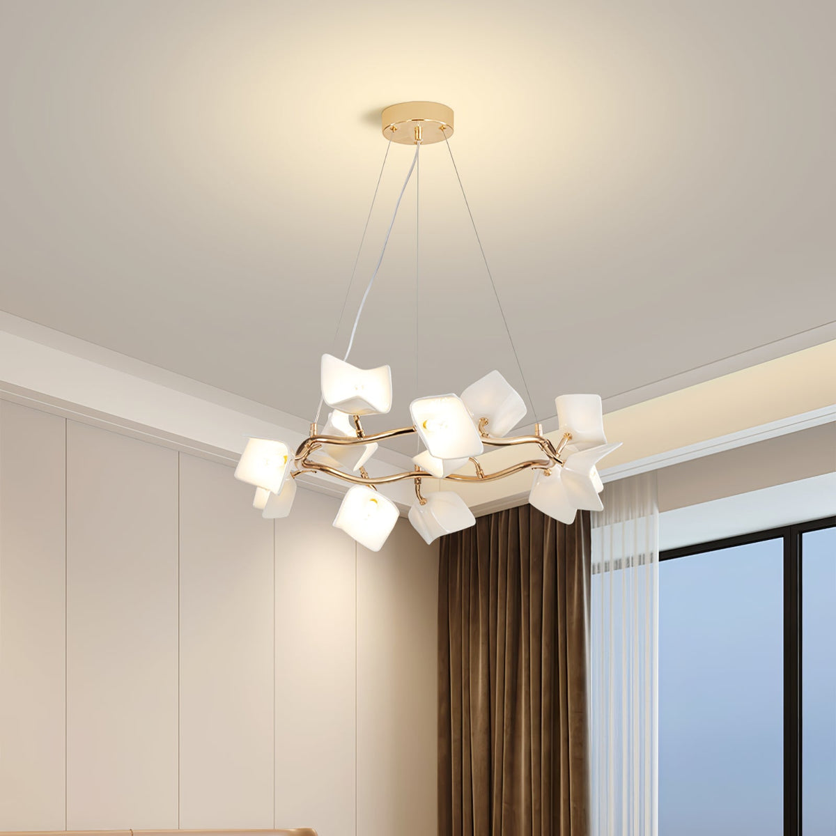 Mistral Flora Chandelier – Ambient Illumination in Luxury Interior Setting View 3
