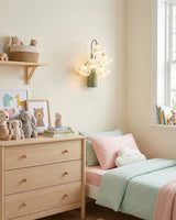 Mivella Curated Optical Acrylic Wall Sconce installed in residential dining space