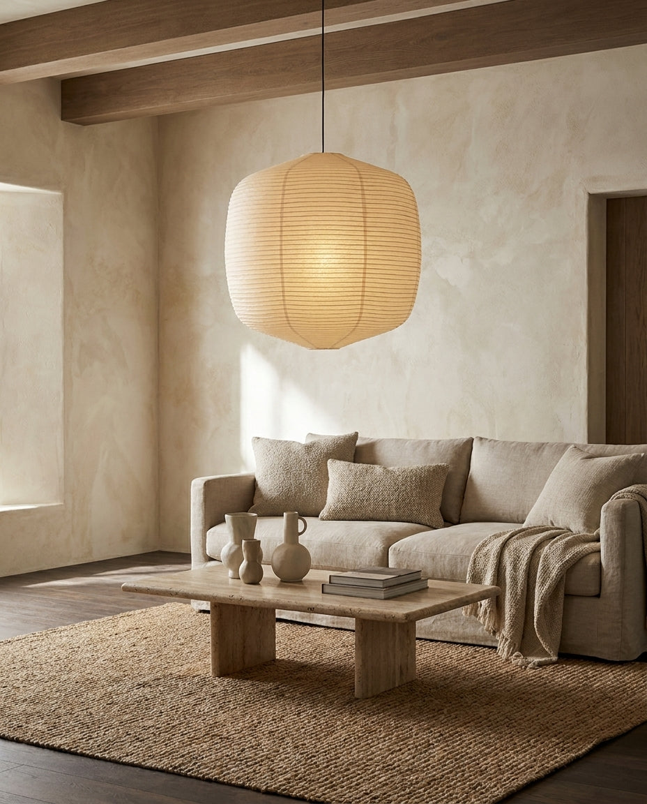 Miyori Paper Curated Washi Paper Pendant Light – handcrafted surface texture