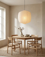 Washi Paper craftsmanship detail on Miyori Paper Curated Washi Paper Pendant Light