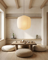 Miyori Paper Curated Washi Paper Pendant Light – illuminated warm ambiance setting