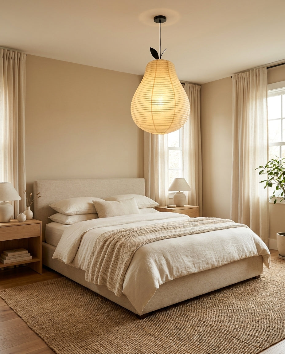 Mizuna Curated Washi Paper Pendant Light – dimensional scale reference
