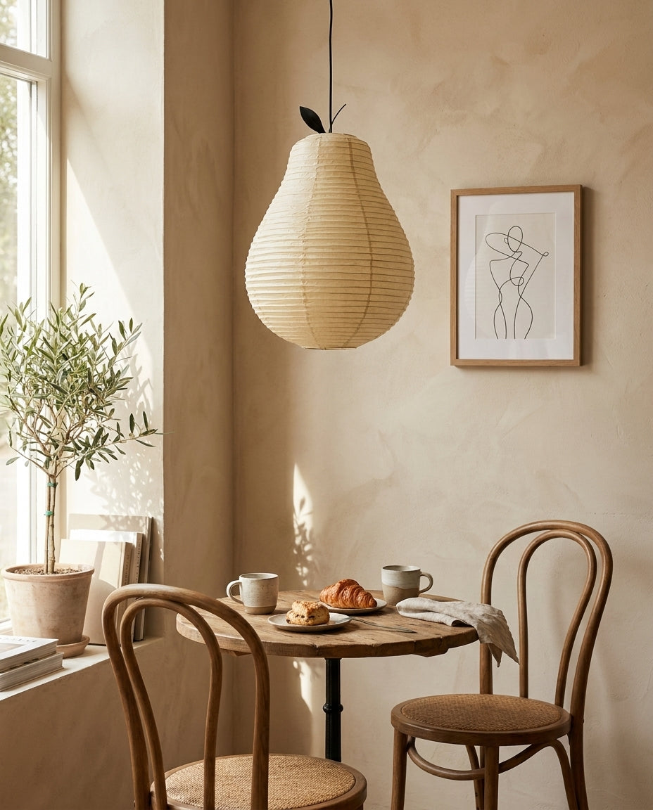Mizuna Curated Washi Paper Pendant Light – handcrafted surface texture