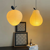 Mizuna Curated Washi Paper Pendant Light warm illuminated room view