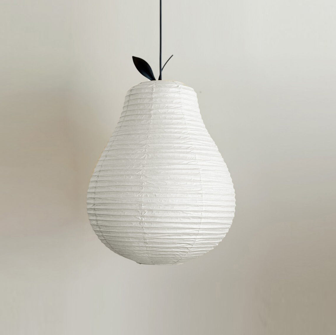 Mizuna Curated Washi Paper Pendant Light – Pear Dia 31cm x H 40cm  ∅ 12.2 x H 15.7 finish configuration