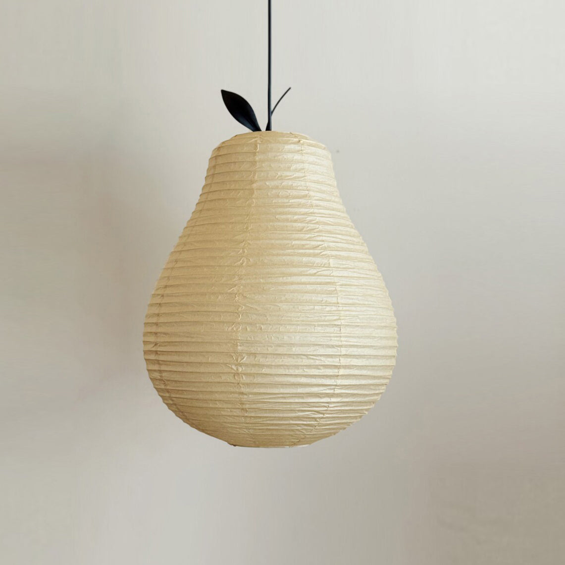 Mizuna Curated Washi Paper Pendant Light – Pear Dia 31cm x H 40cm  ∅ 12.2 x H 15.7 finish configuration #1 #2