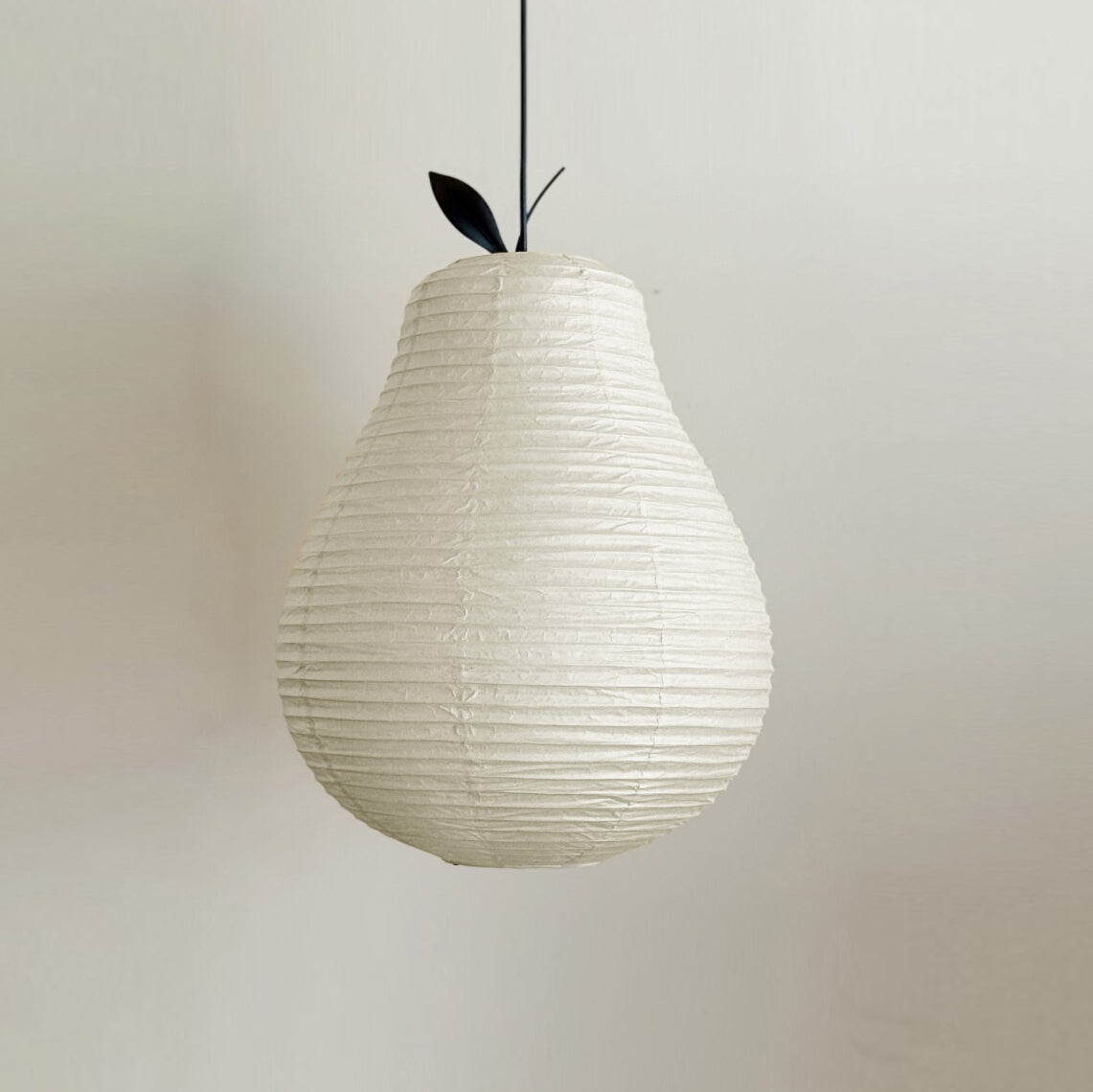 Mizuna Curated Washi Paper Pendant Light – Pear Dia 31cm x H 40cm  ∅ 12.2 x H 15.7 finish configuration #1