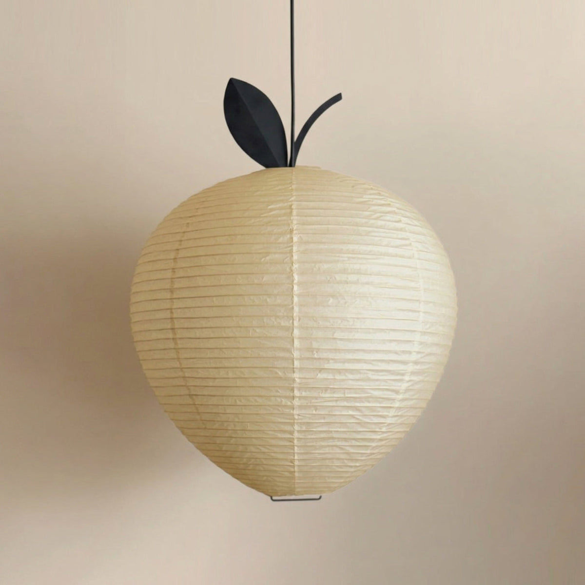 Mizuna Curated Washi Paper Pendant Light – Apple Dia 40cm x H 50cm  ∅ 15.7 x H 19.6 finish configuration #1