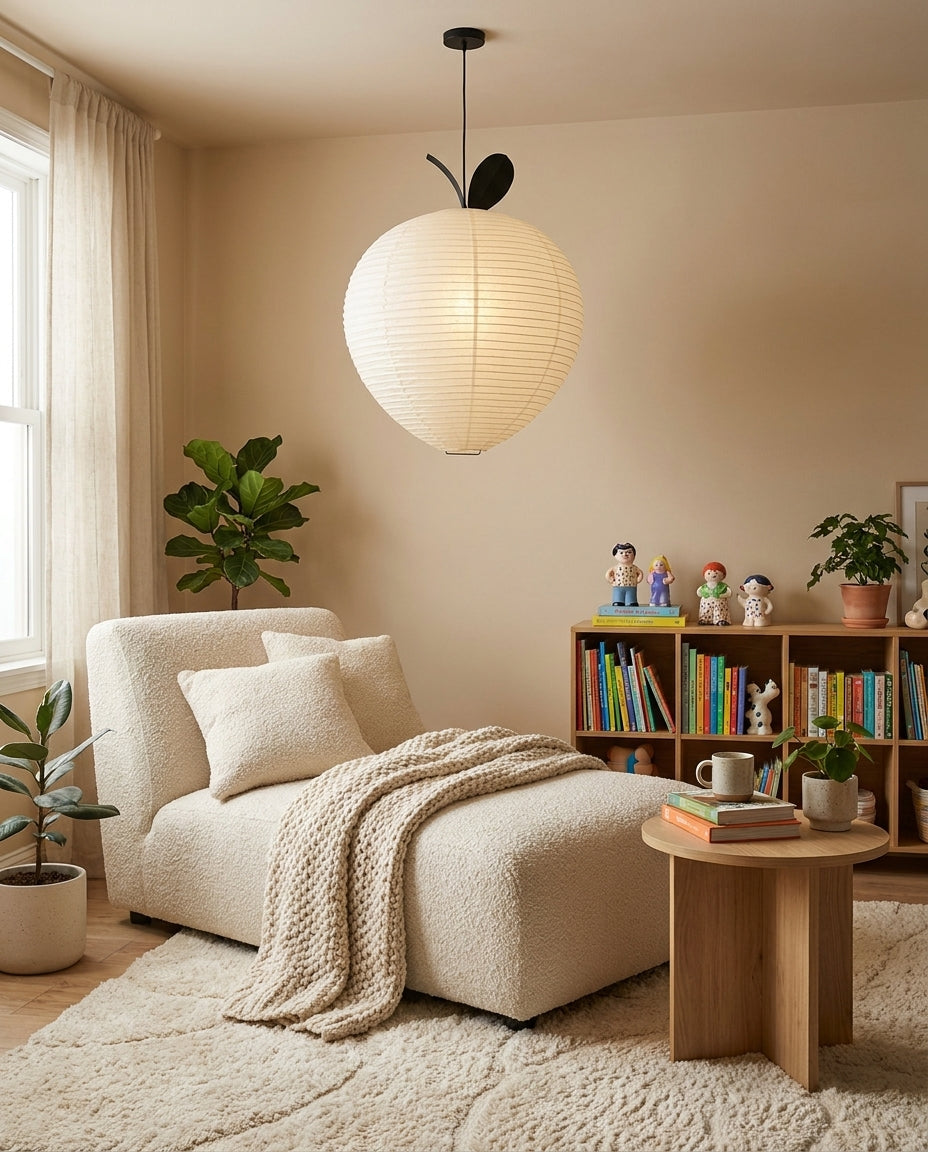 Washi Paper craftsmanship detail on Mizuna Curated Washi Paper Pendant Light