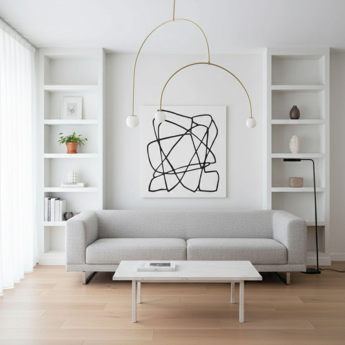 Modern Mobile Chandelier – Ambient Illumination in Luxury Interior Setting View 7
