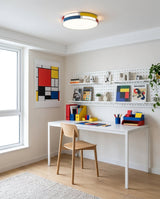 Modavio Curated Optical Acrylic Flush Mount Ceil installed in residential dining space