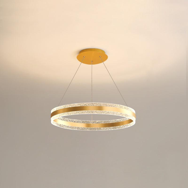 Modern Circle LED Curated Iron & Glass Chandelie – Single Layer ∅ 19.7 x H 47.2  Dia 50cm x finish configuration #1