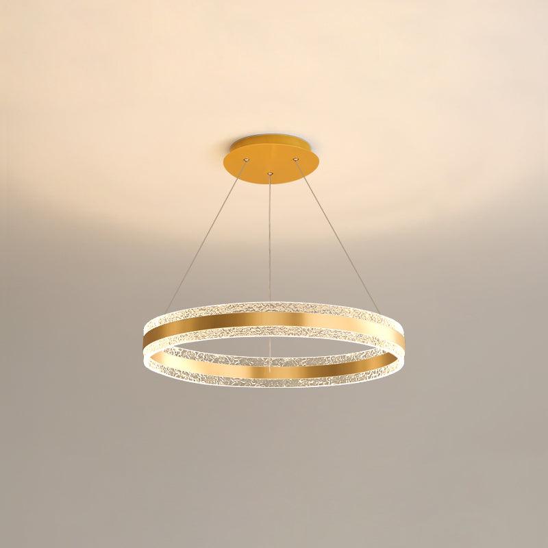 Modern Circle LED Curated Iron & Glass Chandelie – Double Layers ∅ 23.6 + 31.5 x H 47.2 finish configuration #1