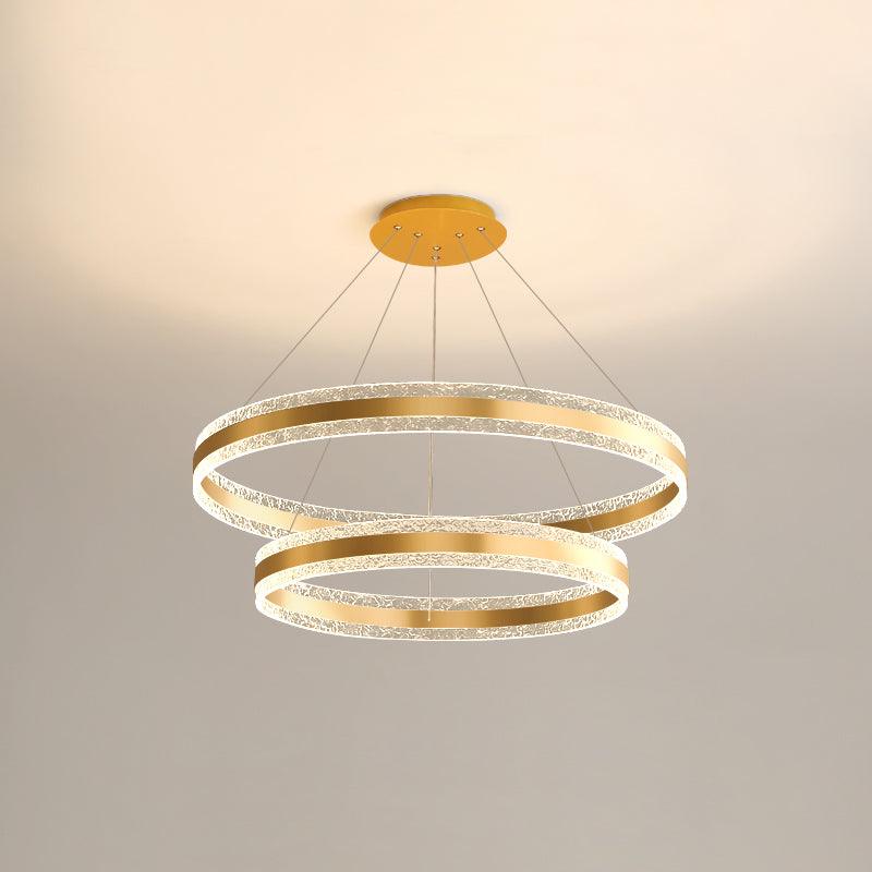 Modern Circle LED Curated Iron & Glass Chandelie – Single Layer ∅ 19.7 x H 47.2  Dia 50cm x finish configuration #1 #2