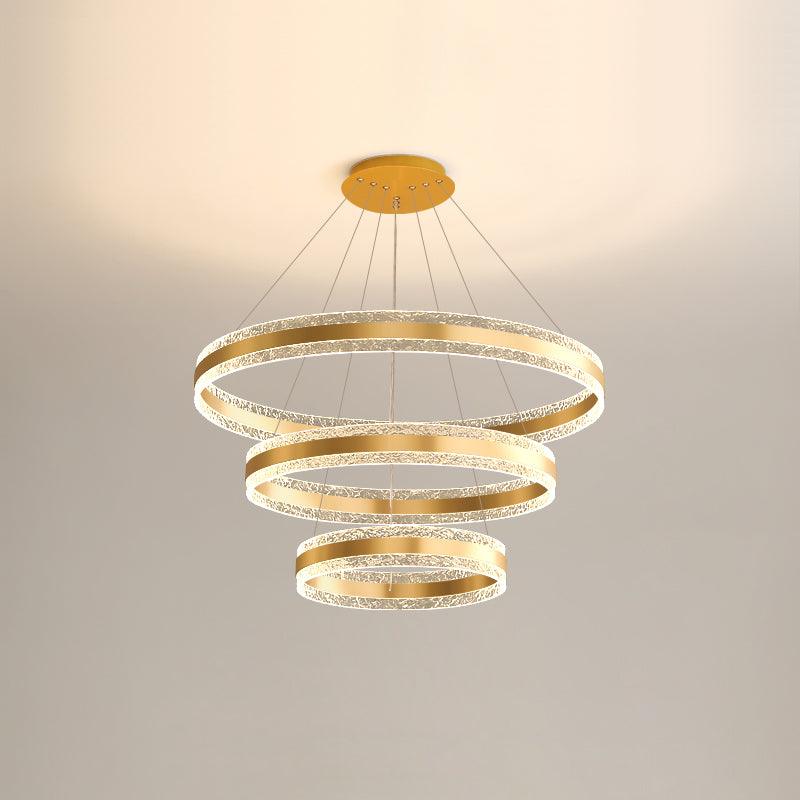 Modern Circle LED Curated Iron & Glass Chandelie – Three Layers ∅ 15.7 + ∅ 23.6 + ∅ 31.5 x  finish configuration #1 #2