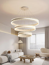 Modern Circle LED Curated Iron & Glass Chandelie – architectural ceiling profile