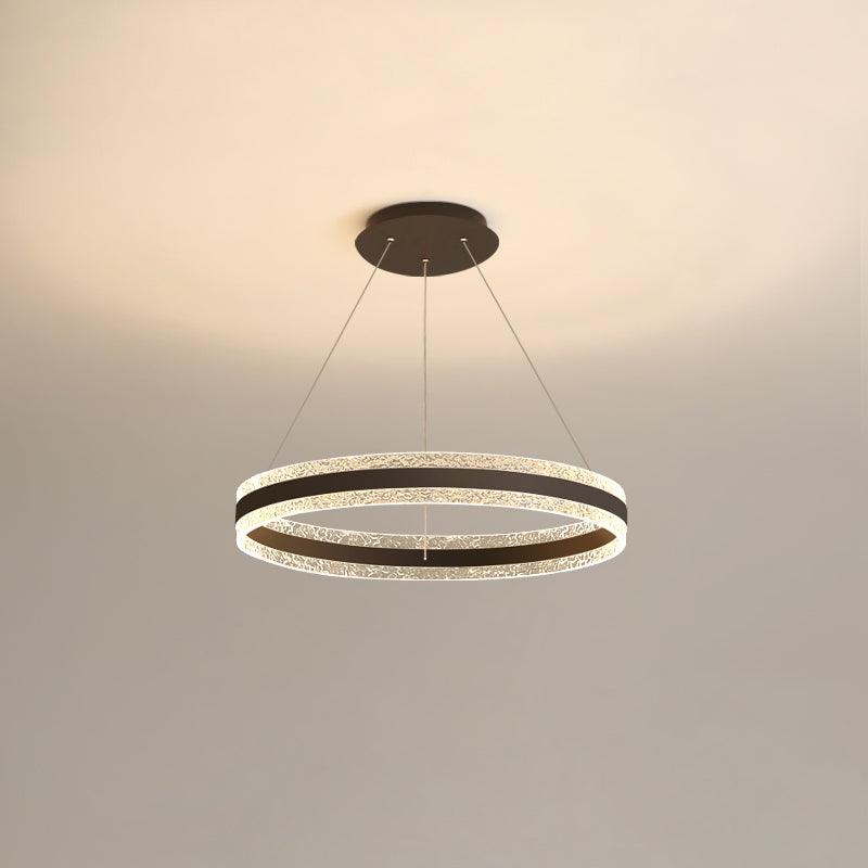 Modern Circle LED Curated Iron & Glass Chandelie – Three Layers ∅ 15.7 + ∅ 23.6 + ∅ 31.5 x  finish configuration