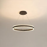 Modern Circle LED Curated Iron & Glass Chandelie – Three Layers ∅ 15.7 + ∅ 23.6 + ∅ 31.5 x  finish configuration