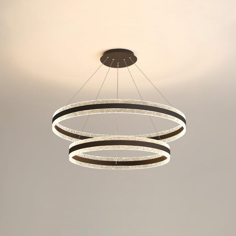 Modern Circle LED Curated Iron & Glass Chandelie – Three Layers ∅ 15.7 + ∅ 23.6 + ∅ 31.5 x  finish configuration #1
