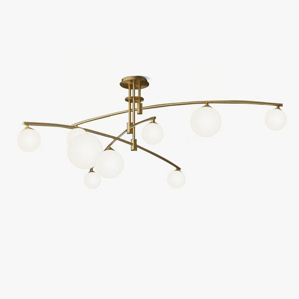Modern Long Arm Curated Mouth-Blown Frosted Glas