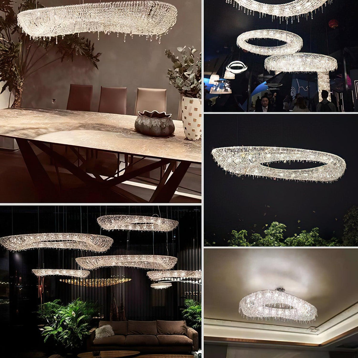 Modern Round Crystal Chandelier – Ambient Illumination in Luxury Interior Setting View 6