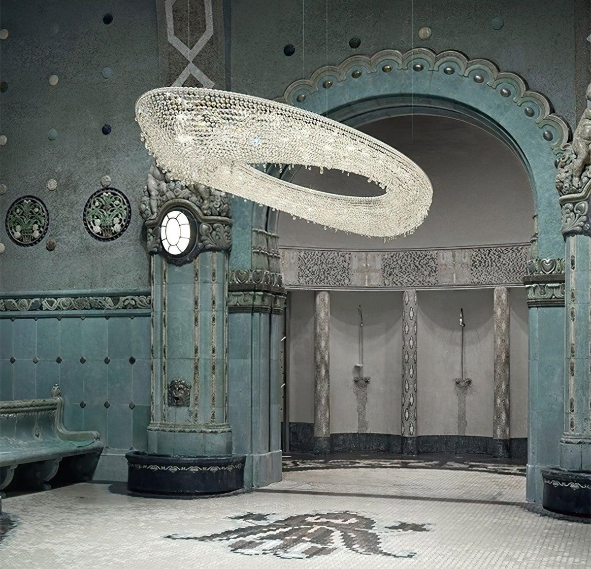 Modern Round Crystal Chandelier – Ambient Illumination in Luxury Interior Setting View 7