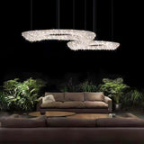 Modern Round Crystal Chandelier – Ambient Illumination in Luxury Interior Setting View 8