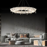 Modern Round Crystal Chandelier – Ambient Illumination in Luxury Interior Setting View 13