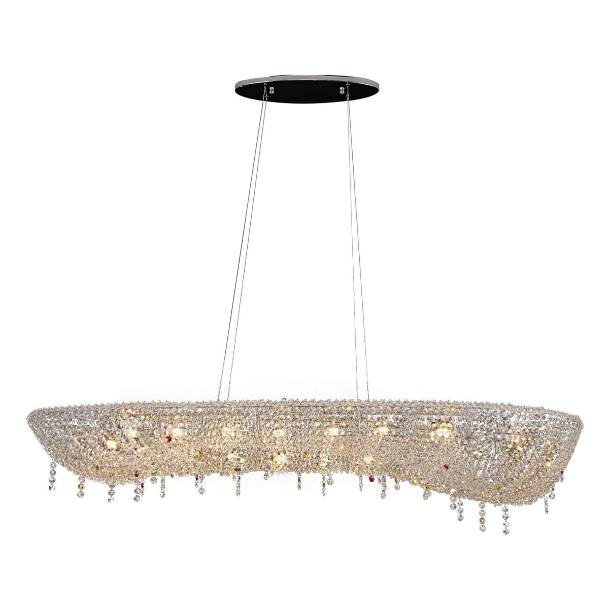 Modern Round Crystal Chandelier – Ambient Illumination in Luxury Interior Setting View 19