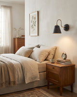Modica Curated Iron & Glass Wall Sconce – structural canopy joint detail