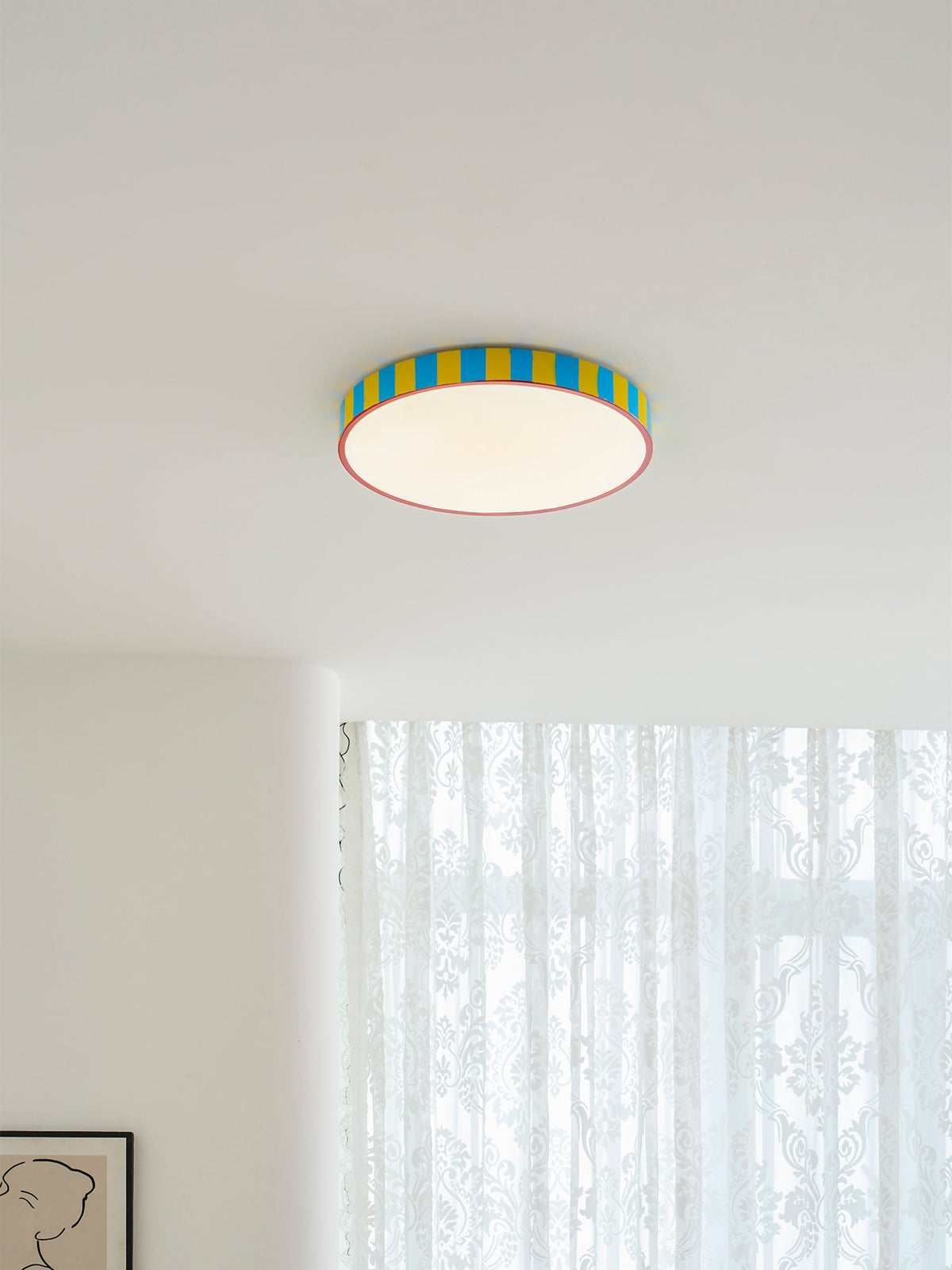 Modulo Stripe Curated Iron & Glass Flush Mount C – macro detail view #1